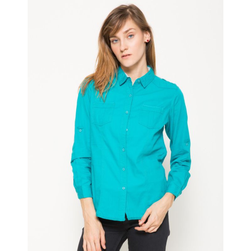 Nevada Kemeja Wanita Basic ( hijau Tosca)