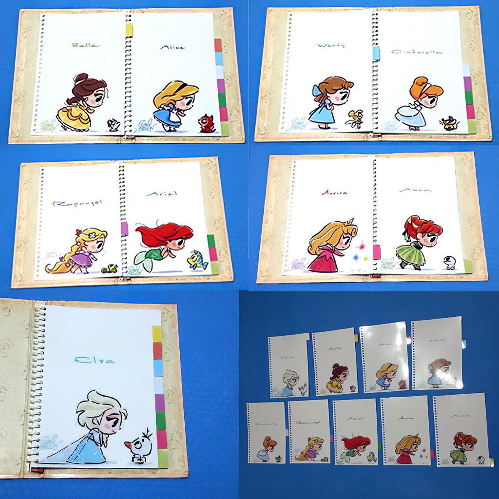 

Pembatas Binder Organizer Disney Princess Fan Art 2 Ring, 6 Ring, 20 Ring, 26 Ring 1 Set 9 Lembar