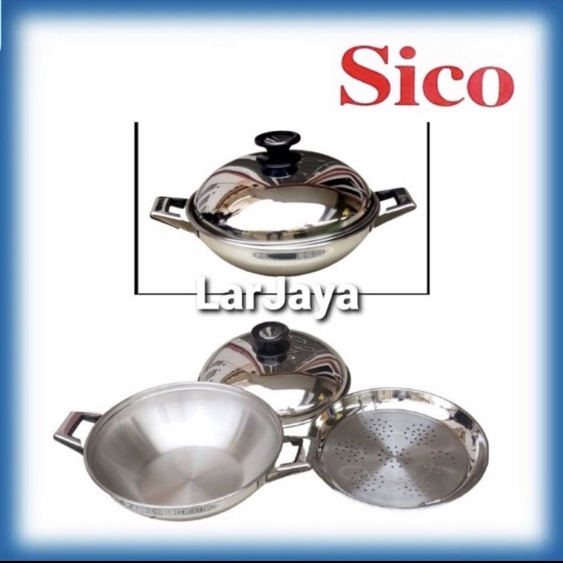 WOK STAINLESS STEEL SICO 30 CM
