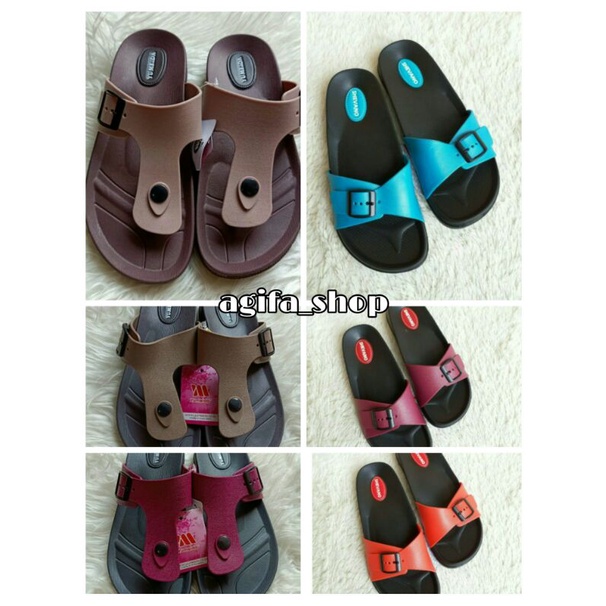 sandal slop wanita sandal karet wanita yumeida tali gesper