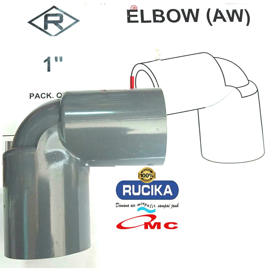 Sambungan Pipa Pralon Knee Keni Knie Elbow Aw 1 Inch RUCIKA