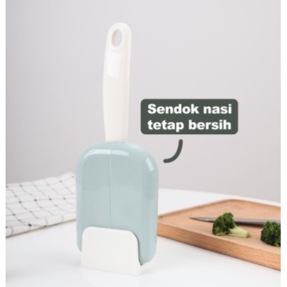 tempat sendok centong nasi dengan penutup otomatis