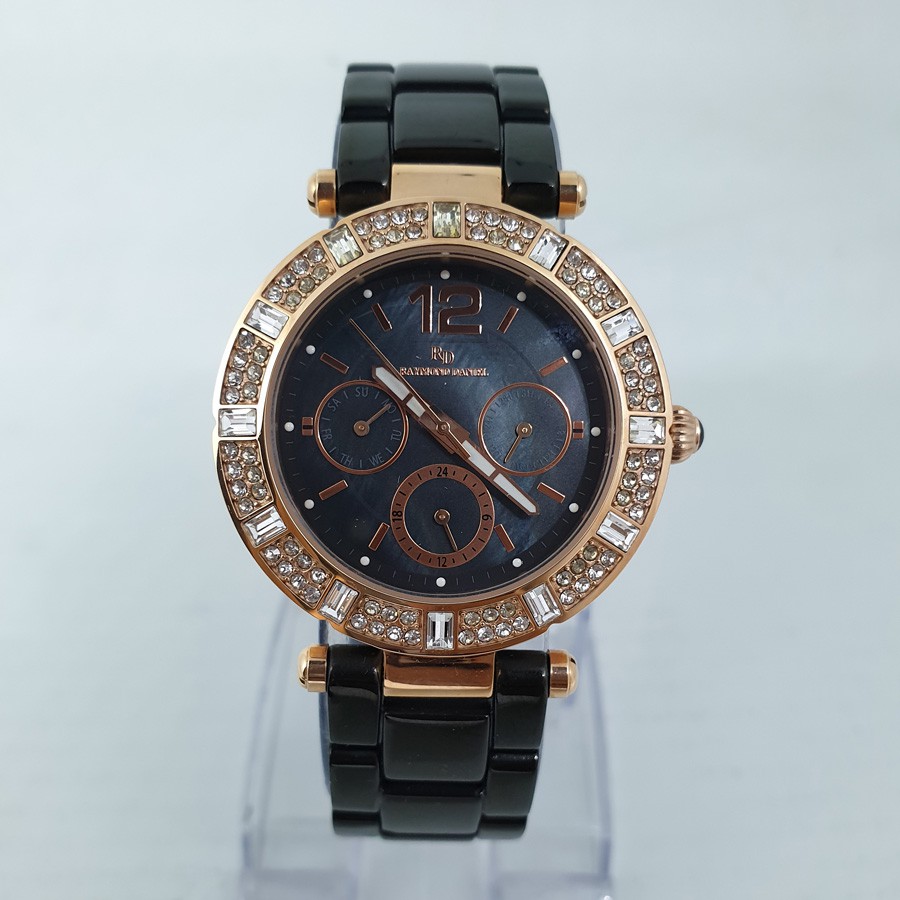 Raymond Daniel RD216 Rosegold Black Jam Tangan Wanita Original