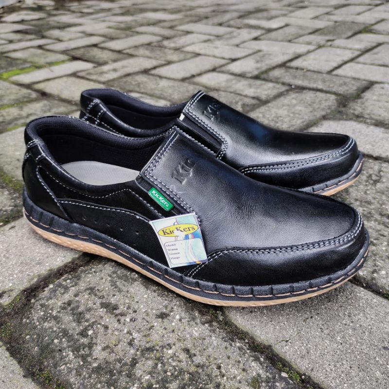 Kickers Sepatu Casual Kasual Pria Bahan Kulit Asli Sepatu Santai Kulit Pria Slip On Koe KC40