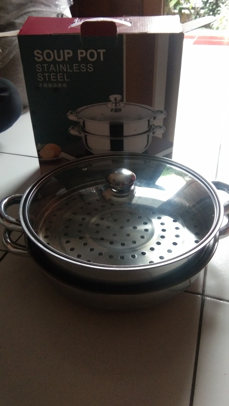 Panci Kukus Susun 2 Stainless 28 Cm / Dandang Steamer