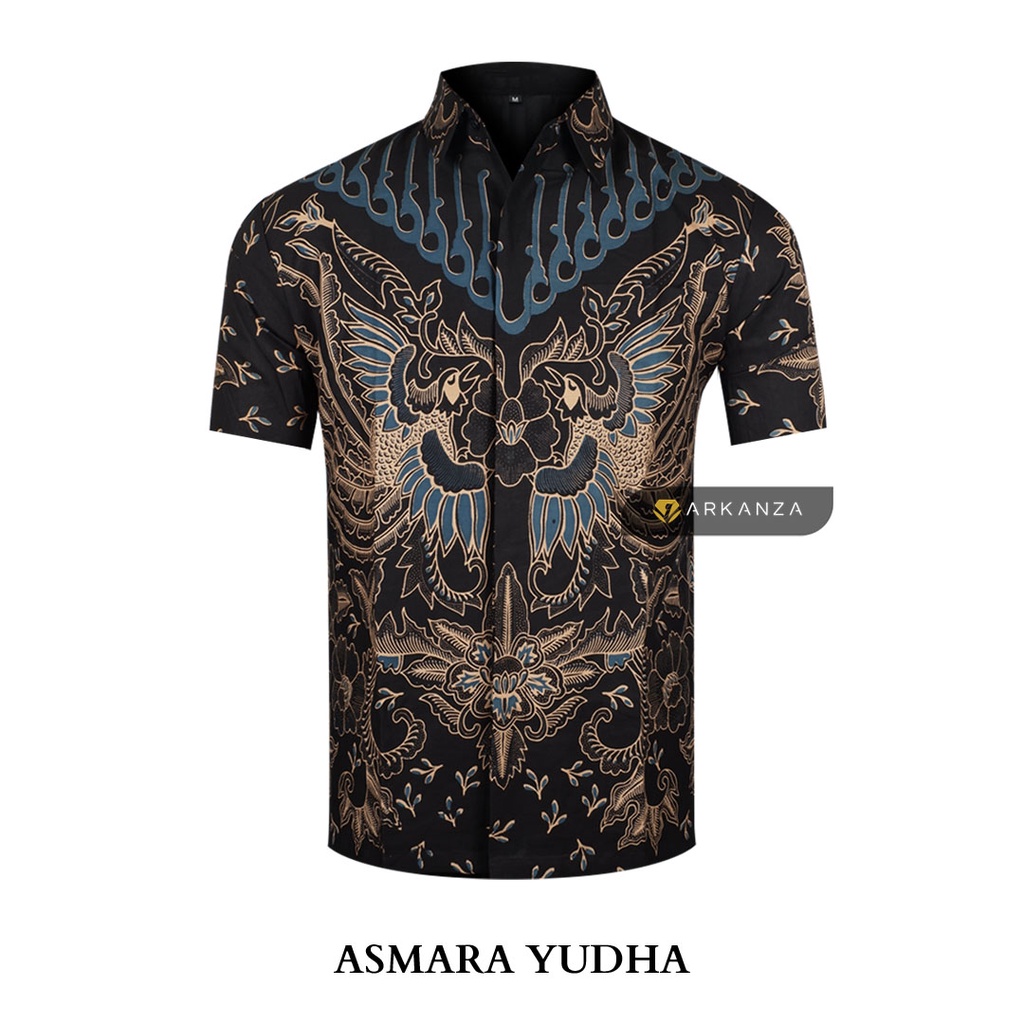 BATIK ARKANZA Motif ASMARA YUDHA Hem Atasan Kemeja Baju Batik Pria Cowok Laki Laki Slimfit Full Lapis Furing Lengan Panjang Lengan Pendek Original Asli