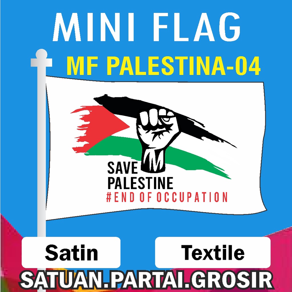 Bendera PALESTINA / Bendera SAVE PALESTINA / Cetak Bendera Palestina / Mini Flag PALESTINA / Cetak M