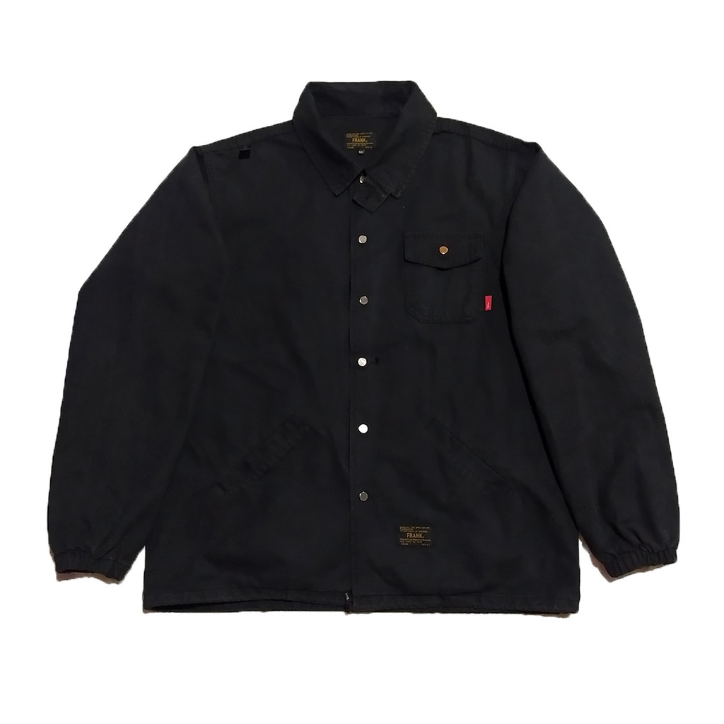 WTAPS X Frank Coach Windbreaker Jaket Washed Cotton Black