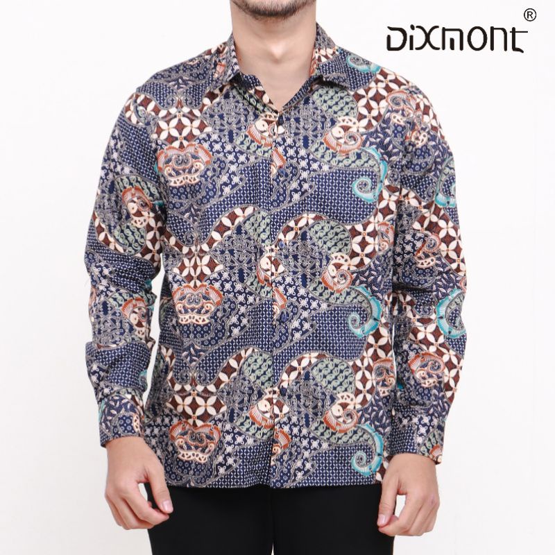 Dixmont Kemeja Pria Batik Panjang Hem BL02921