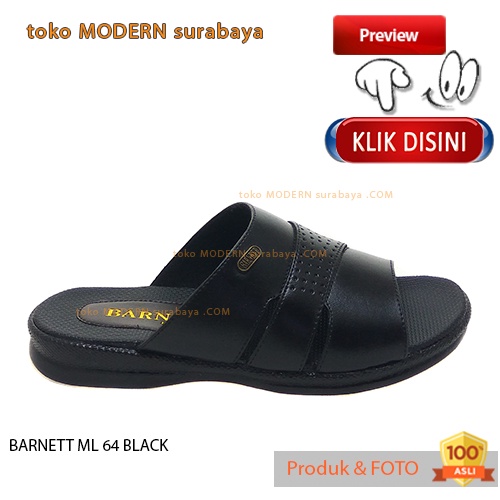 BARNETT ML 64 BLACK sandal pria casual slide selop