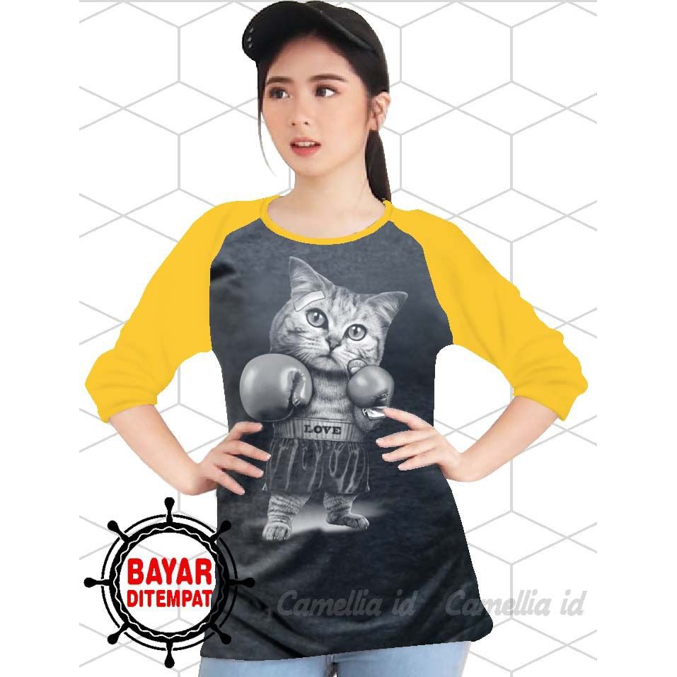 Kaos Raglan (K.TINJU)/Kaos Wanita Lengan 3/4/ Kaos Wanita/ Kaos Oblong/Misty 5