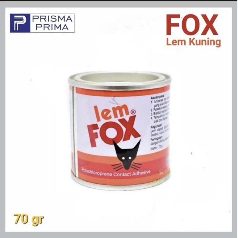 

FOX Lem Kuning Kaleng Kecil 70 gr gram Karpet Sandal Sepatu Karet Kayu HPL