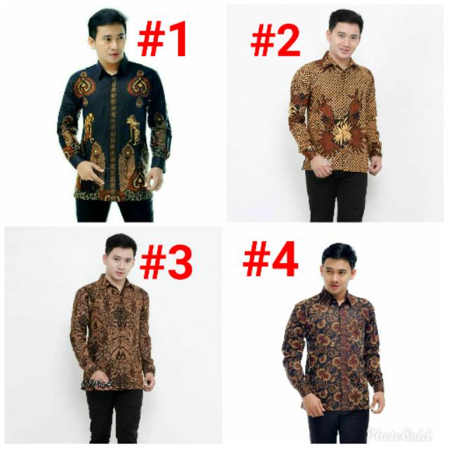 Baju batik pria hem kolo btik kombinasi Batik Pekalongan seragam batik kerja kantor lurik modern