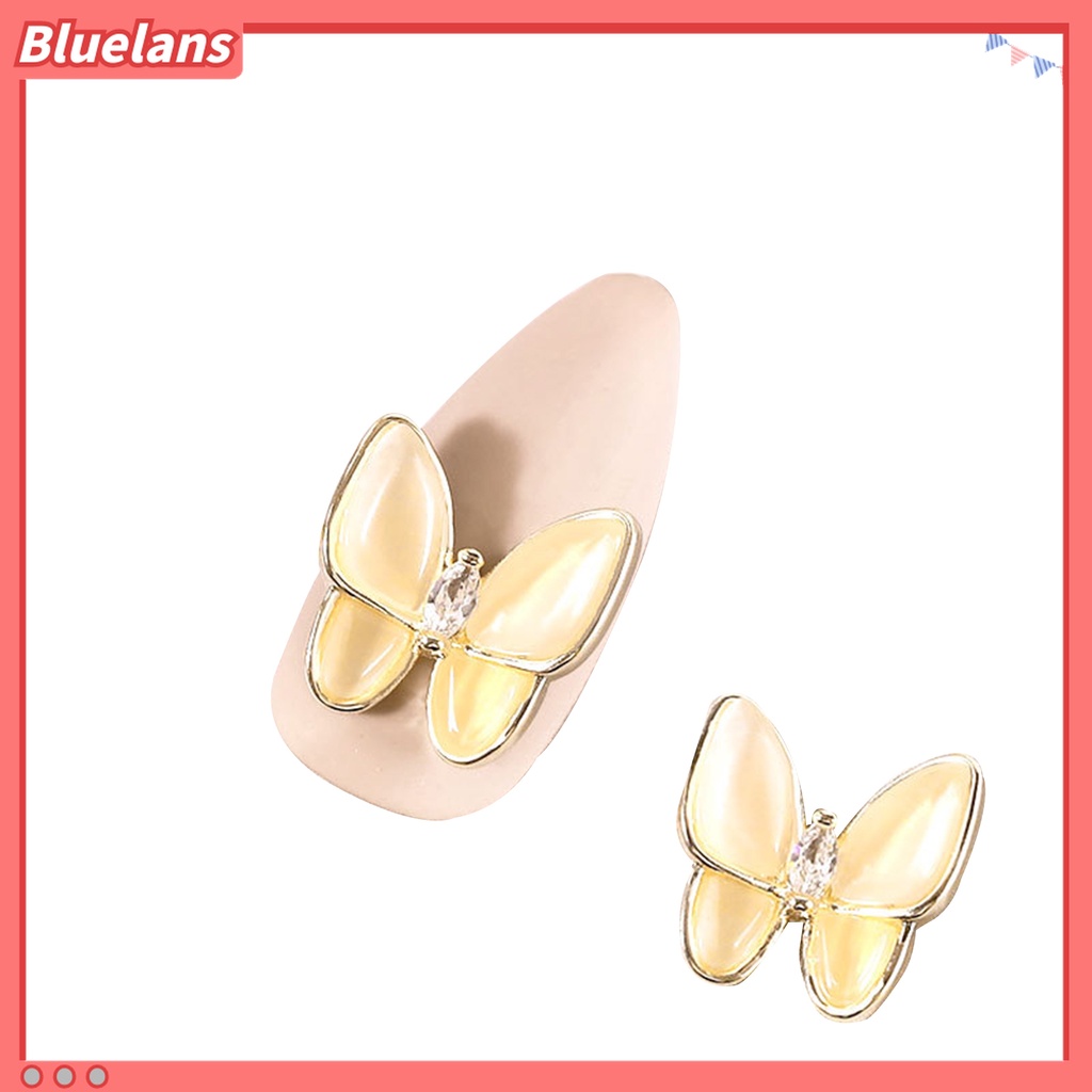 (In Stock) Kacamata Hitam Lensa Warna Warni ♡2pcs Kupu-Kupu Glitter Berlian Imitasi Untuk Dekorasi Nail Art DIY