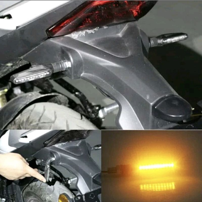 Lampu Sein Motor LED Fitur Running Universal (Model Seperti Sen Mobil Lexus)