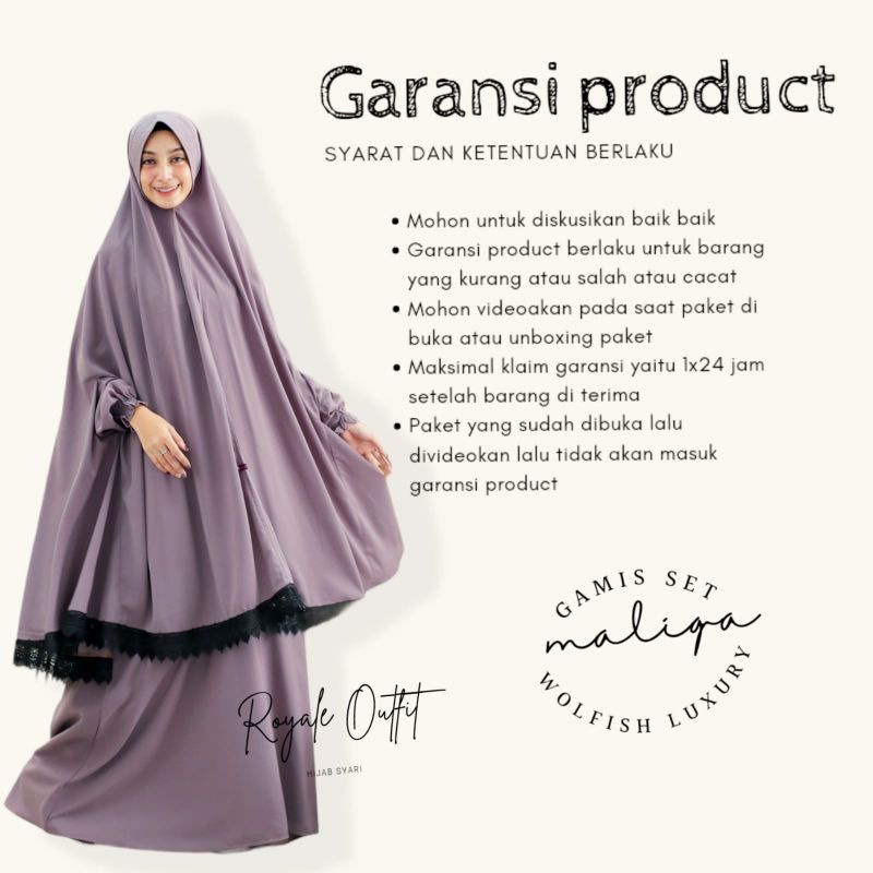 Maliqa syari|gamis syari lengan pendek Gamis set khimar|Gamis polos gamis cadar gamis akhwat gamis ori ori royale