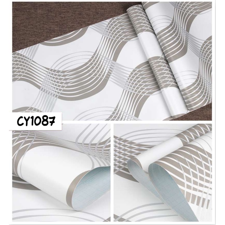 Wallpaper Dinding Kamar Tidur 3D Wallpaper Dinding Bermotif Simpel 45Cm X 9m WD