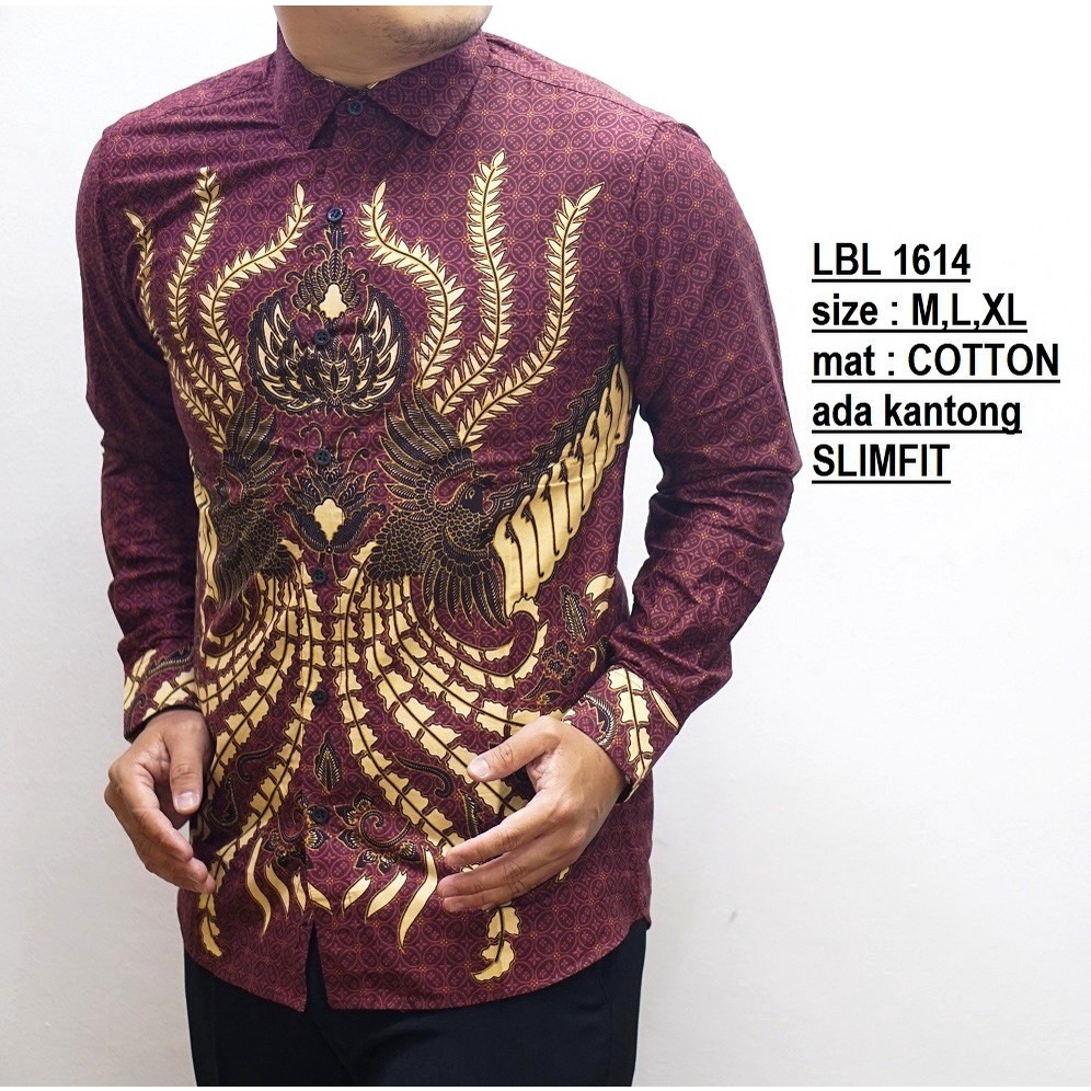 LKEMEJA BATIK PRIA SLIM FIT BAJU BATIK PRIA SLIM FIT BATIK KATUN PRINTING BL426