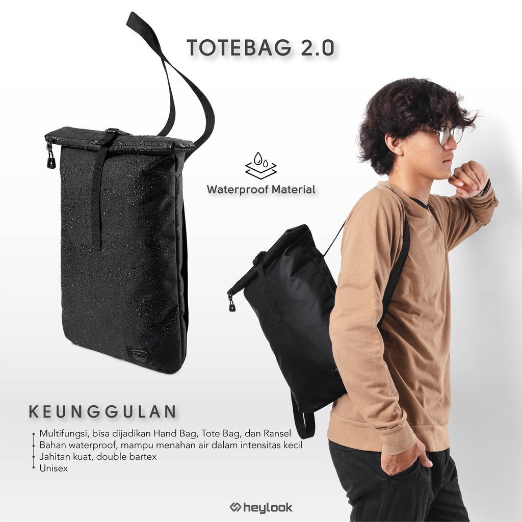 Tas Selempang Kuliah Sekolah Kerja Totebag Polar Waterproof Totebag Polos Multifungsi 2in1 Totebag Ransel Jinjing Tenteng