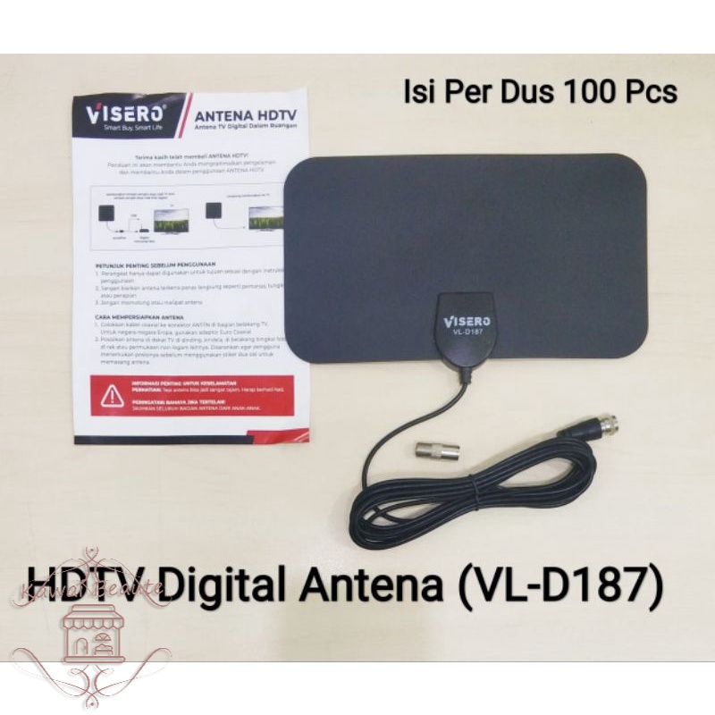 Antena Digital Tipis Murah Dalam Visero VL-D188 + Signal Booster (USB)