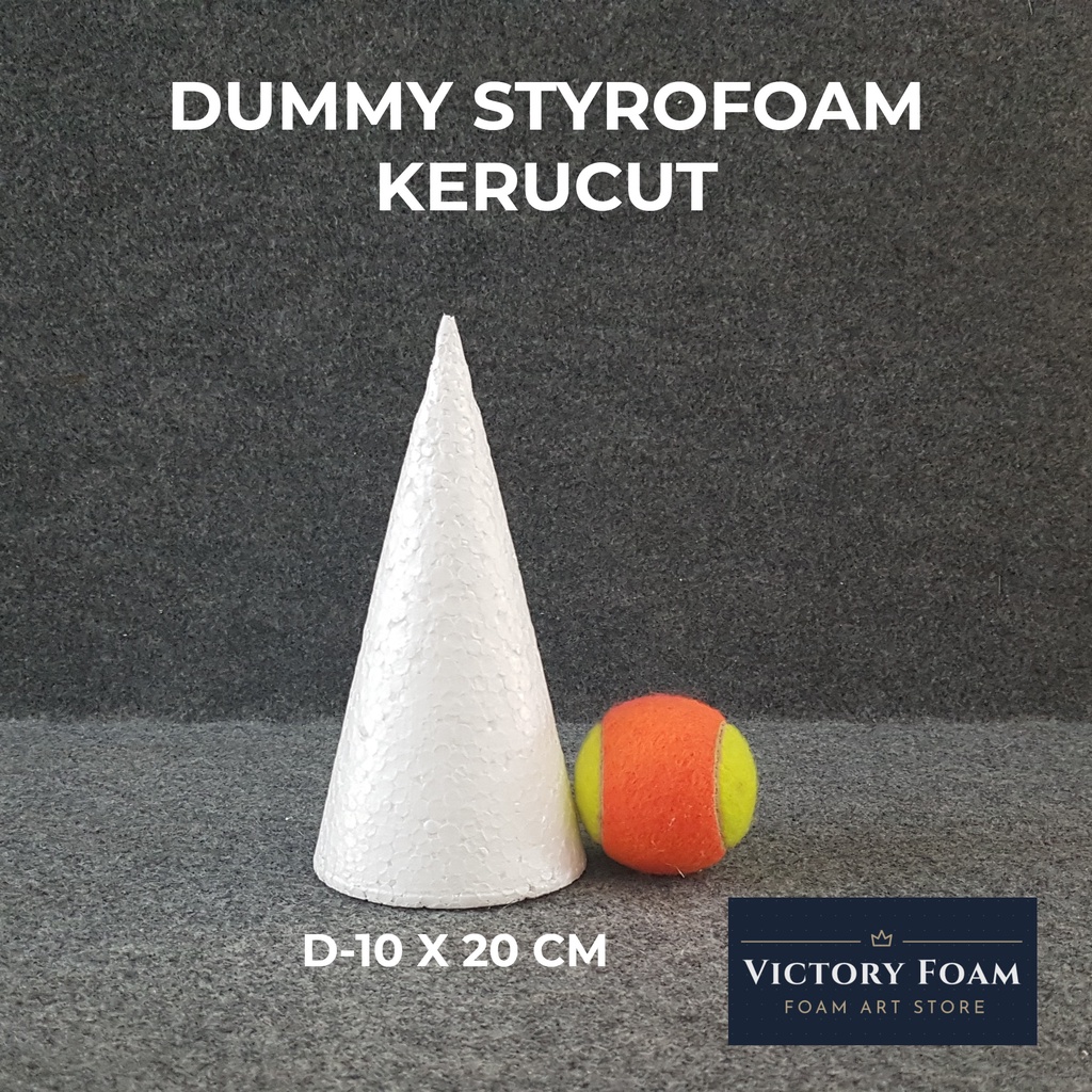 Dummy Styrofoam Kerucut D. 10cm x T. 20cm