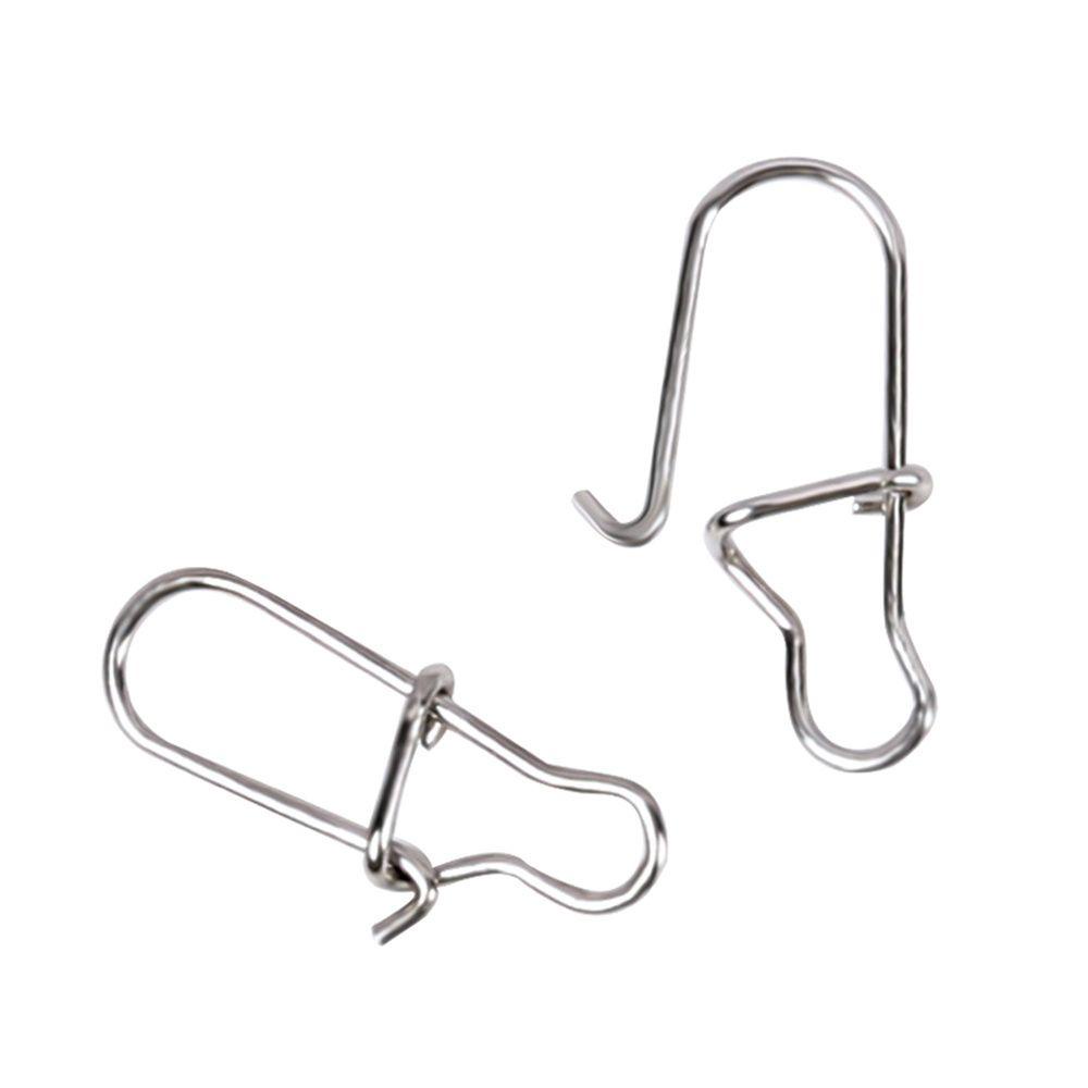 SUYO 100Pcs Fishing Buckle Pin Stainless Steel Connector Fishhook Accessories Open Eye Clips