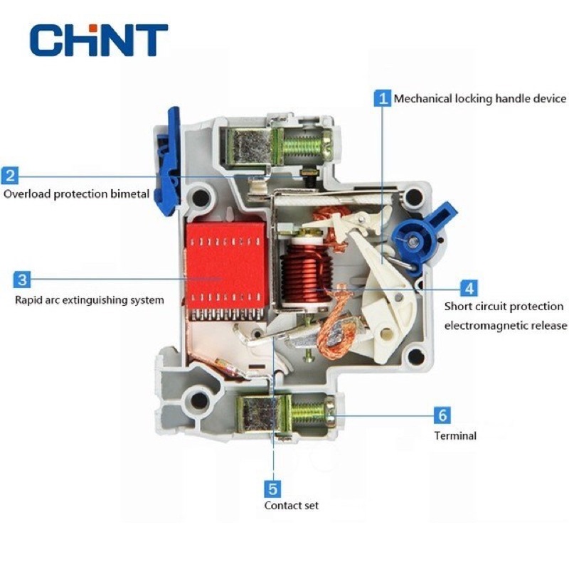 MCB Chint NXB-63 1P 6kA (1A 2A 4A 6A 10A 16A 20A 25A 32A 40A 50A 63A)