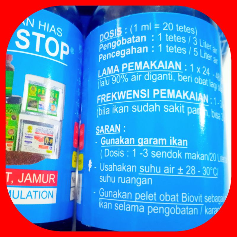 ICHT STOP Obat Biru Ikan Anti White Spot Jamur Sirip Kuncup 75 ml