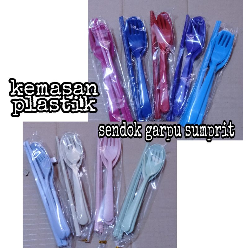 sendok garpu set kemasan plastik