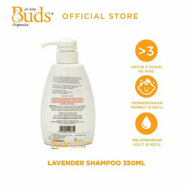 Buds Organics Lavender &amp; Orange Kids Shampoo 350ml
