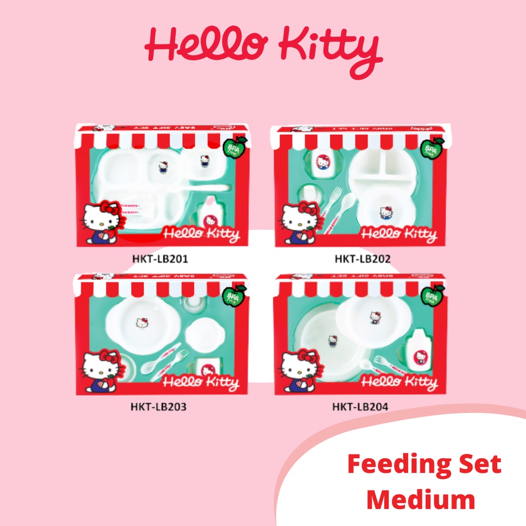 Hello Kitty Feeding Set Medium Perlengkapan Makan Bayi Bunny