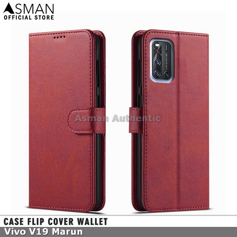 Asman Case Vivo V19 Leather Wallet Flip Cover Premium Edition