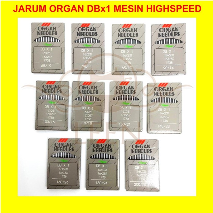 Jarum ORGAN DBx1 Needle DB x 1 GRADE A Mesin Jahit High Speed Industri LEEN