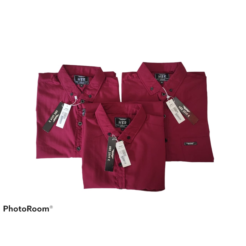 Hem Cowok Lengan Pendek Polos/Kemeja Pria Polos Merah/Kemeja Dewasa Murah/Hem Cowok Original