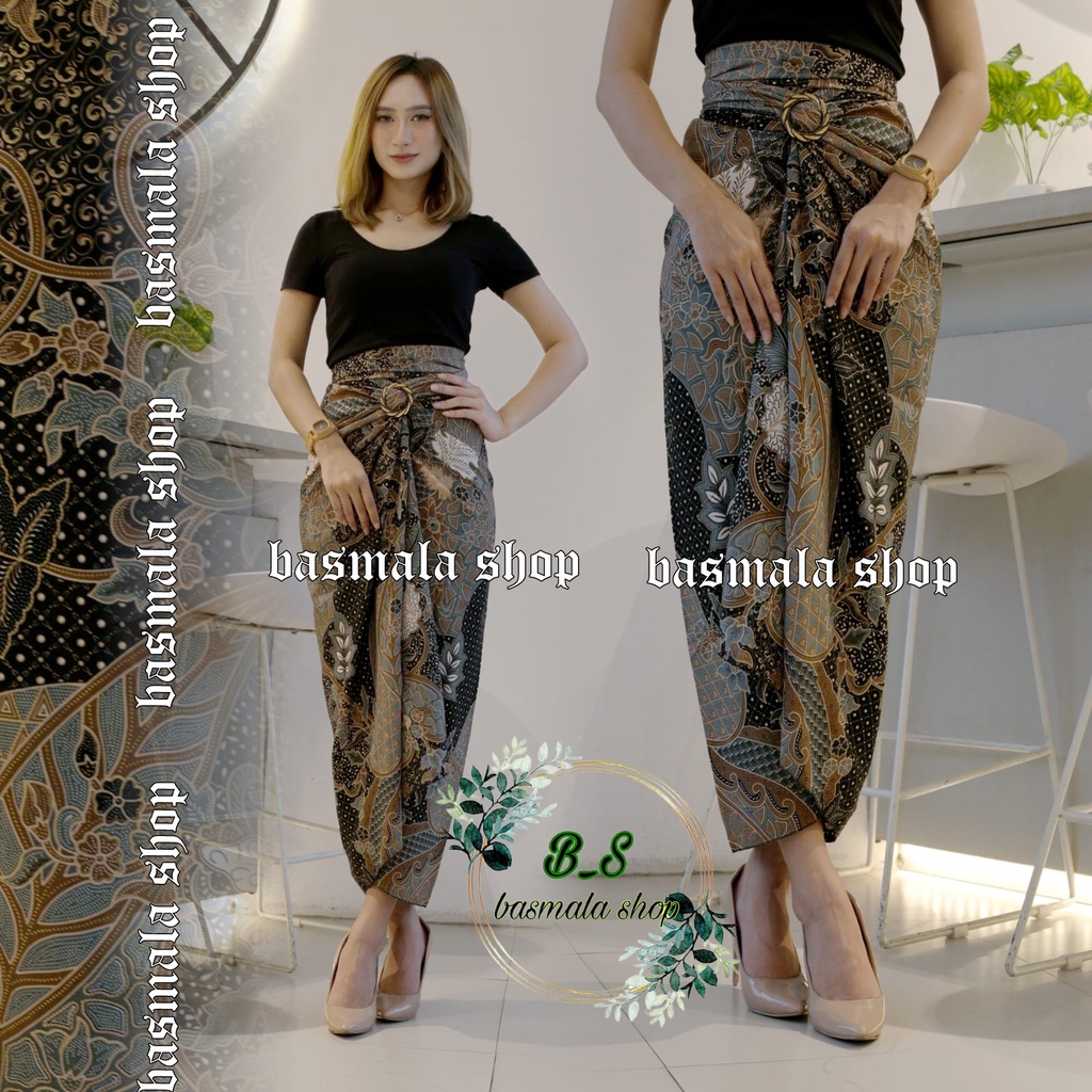 Rok Lilit Batik Rok Lilit Bawahan Kebaya Rok Kebaya Rok LERENG AMANDA BIRU 110 Panjang 150 CM Rok Mo