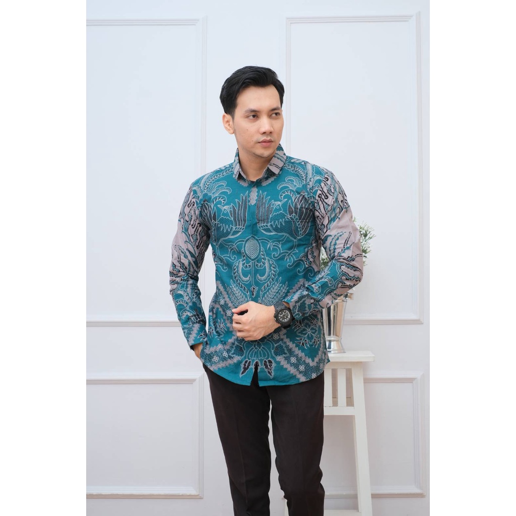 Batik Solo pria modern slimfit Baju Batik Pria premium Lengan Panjang slim fit baju batik Slimfit baju seragam batik KERTOJOYO KJ015 kemeja batik pria lengan panjang full furing baju batik alisan pria slim fit pria batik pria premium prabuseno laskala