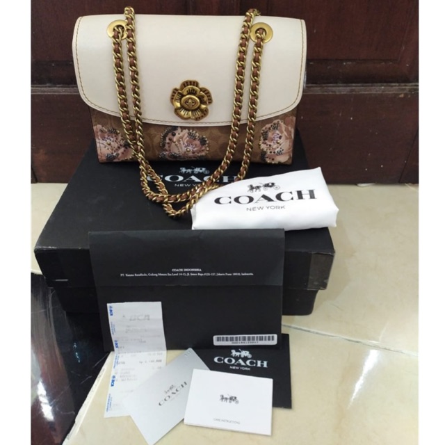 Preloved Coach Parker Limited Butik Indonesia Prairie Signature Rose Tan Chalk 31697 Bag