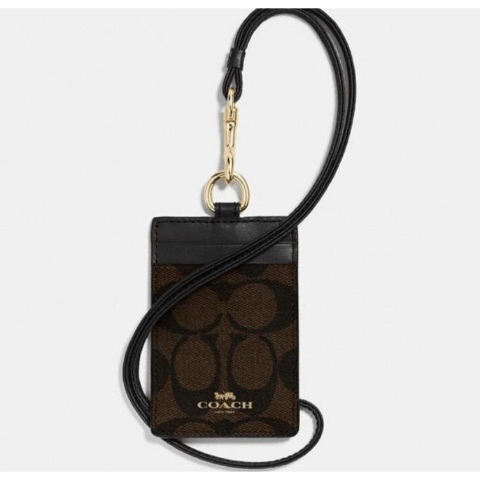

COACH LANYARD ID CARD NAME TAG SIGNATURE BLACK SDFD354154