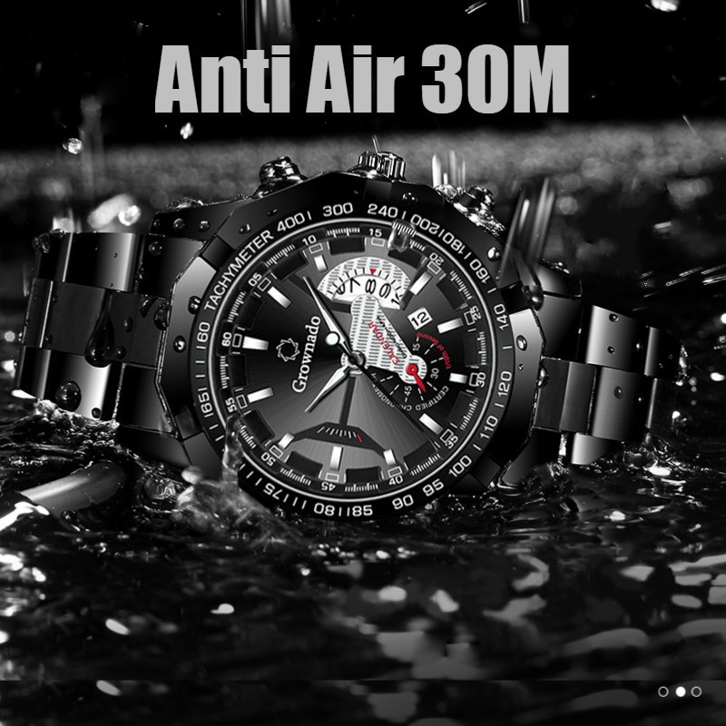 Jam Tangan Pria ✅ Grownado Original Anti Air Tahan Analog Men Watch  Luxury Watch Men kalender Multifungsi Jam Tangan Pria