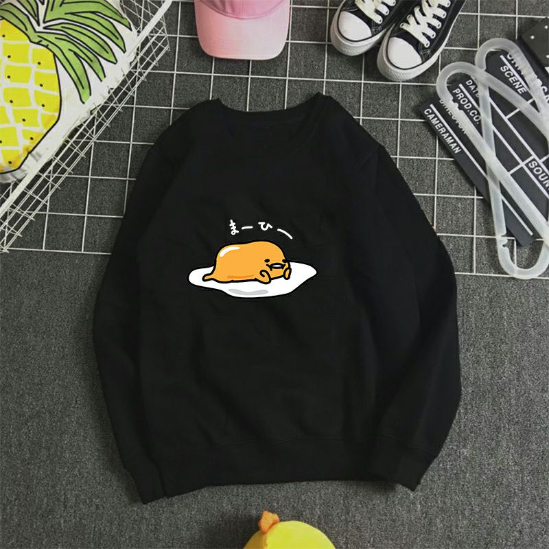 S - XXXXXXL(6XL) Hoodie GUDETAMA EGG BUTT JUMBO BIG SIZE Jaket Sweater CUTE Cartoon Sweatshirts OVERSIZE Pilih Motif Yellow Black zzz Sleep Egg M L XXL XXXL 4XL 5XL Kuning Hitam Navy Custom