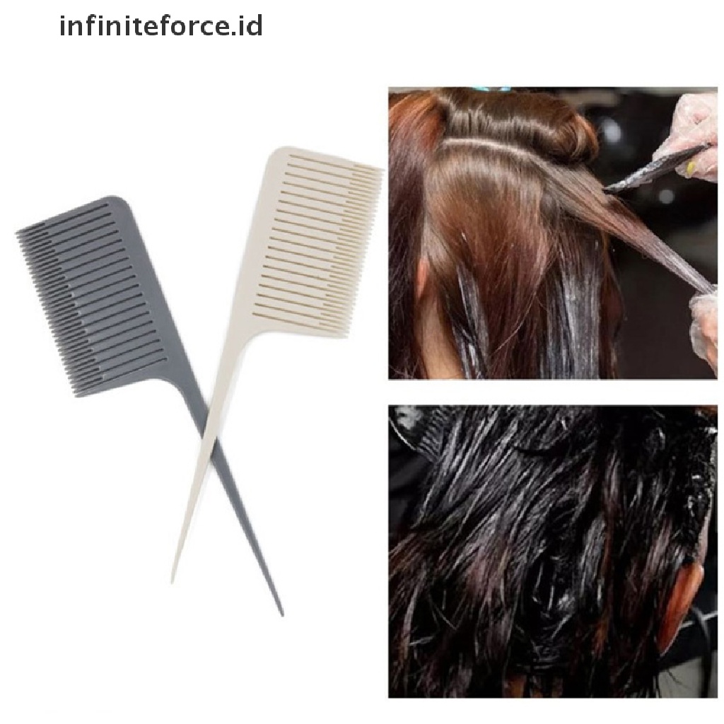 (infiniteforce.id) Sisir Gigi Lebar Dengan Gagang Kait Untuk Cat Rambut