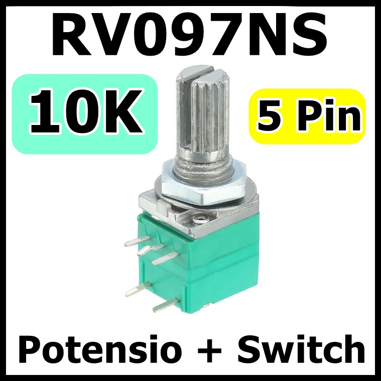 RV097NS 10K Mono Sealed Potensiometer Potentiometer B10K Switch 5 Pin