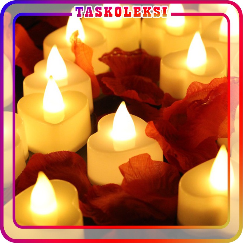 ☛TK☚ E008 Lilin Mini LED Bentuk Love Electric Candle Light Lampu Dekorasi Hias Elektrik Murah