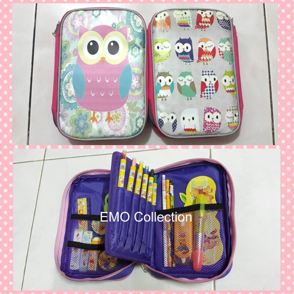 

Pencil Case Kotak Pensil Tempat Pensil Motif Owl