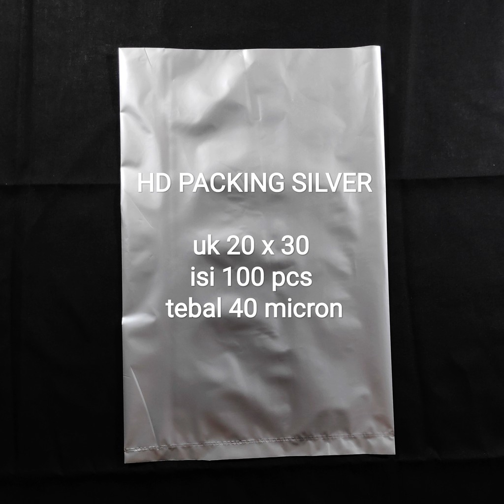 Plastik Packing Silver uk 20x30, HD Packing, Kantong bungkus Paket