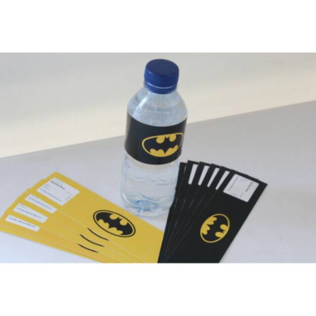 

Label aqua / label air mineral botol karakter batman logo