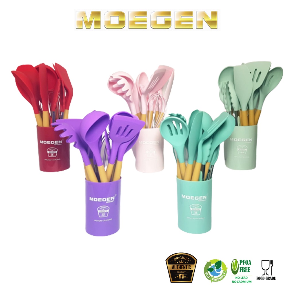 12 pcs silicone kitchen utensils set / spatula silicone /sodet silicone / utensils turner / sutil an