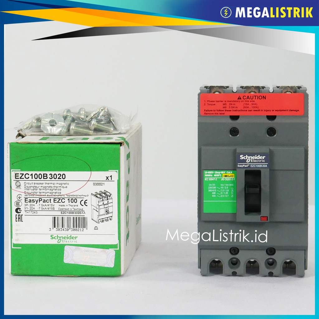 SCHNEIDER MCCB 3P 20A / NFB / EZC EASYPACT BREAKER EZC100B3020