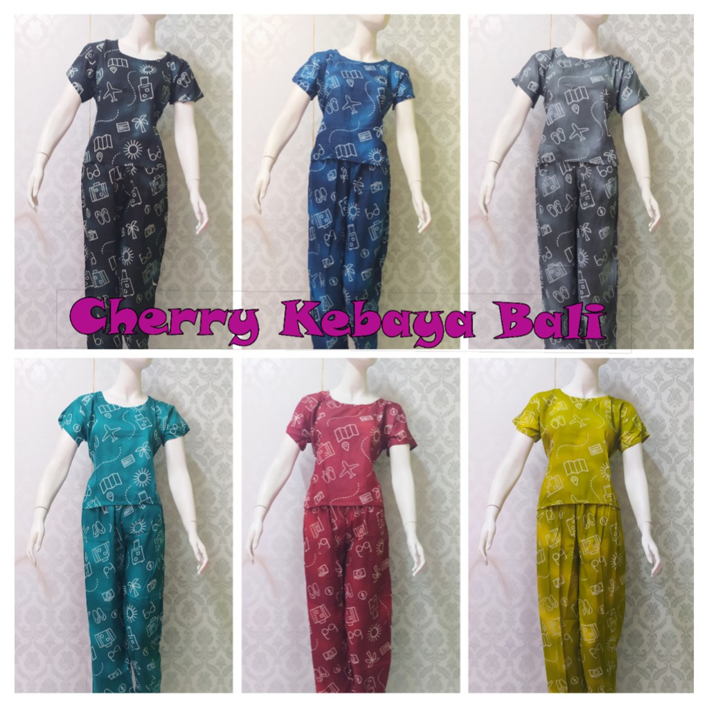 setelan babydoll panjang baju tidur rayon bali