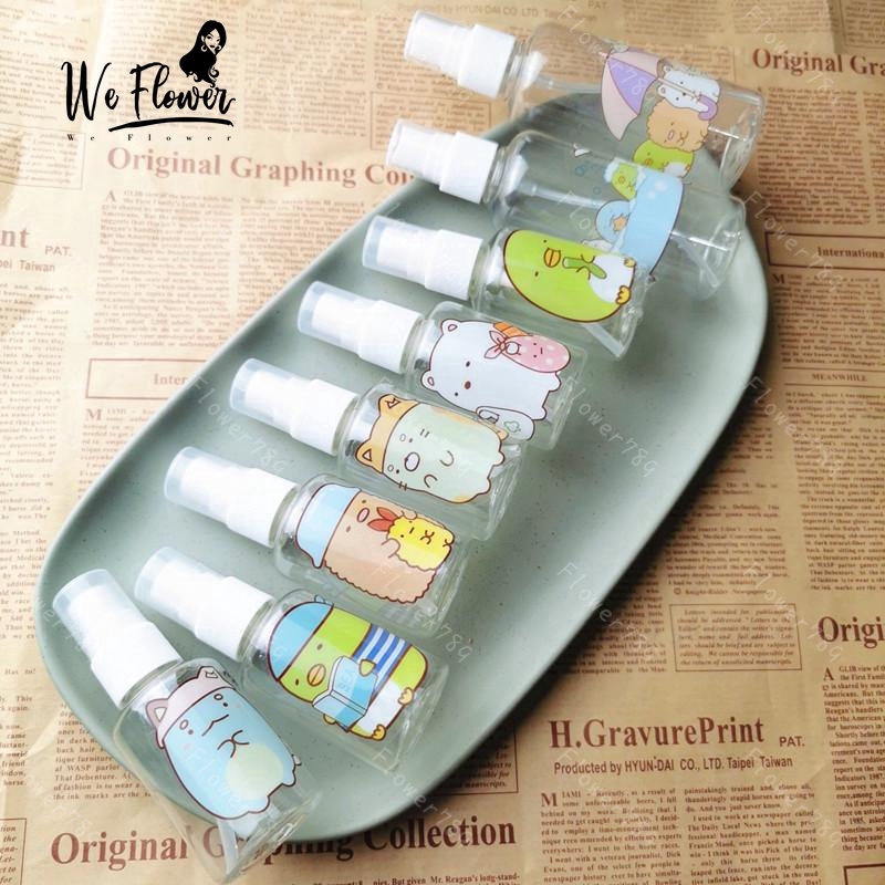 Sumikko Gurashi Botol Spray Kosong 50ml/100ml Bahan Plastik Motif Kartun Untuk Parfum